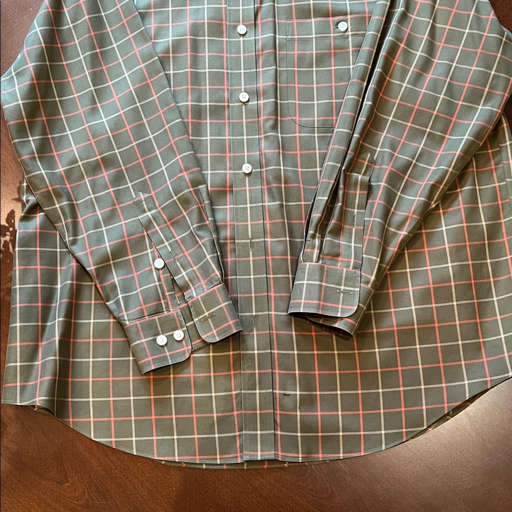 Orvis Olive and Red Plaid Button-Down Shirt Size XL - Picture 3 of 3